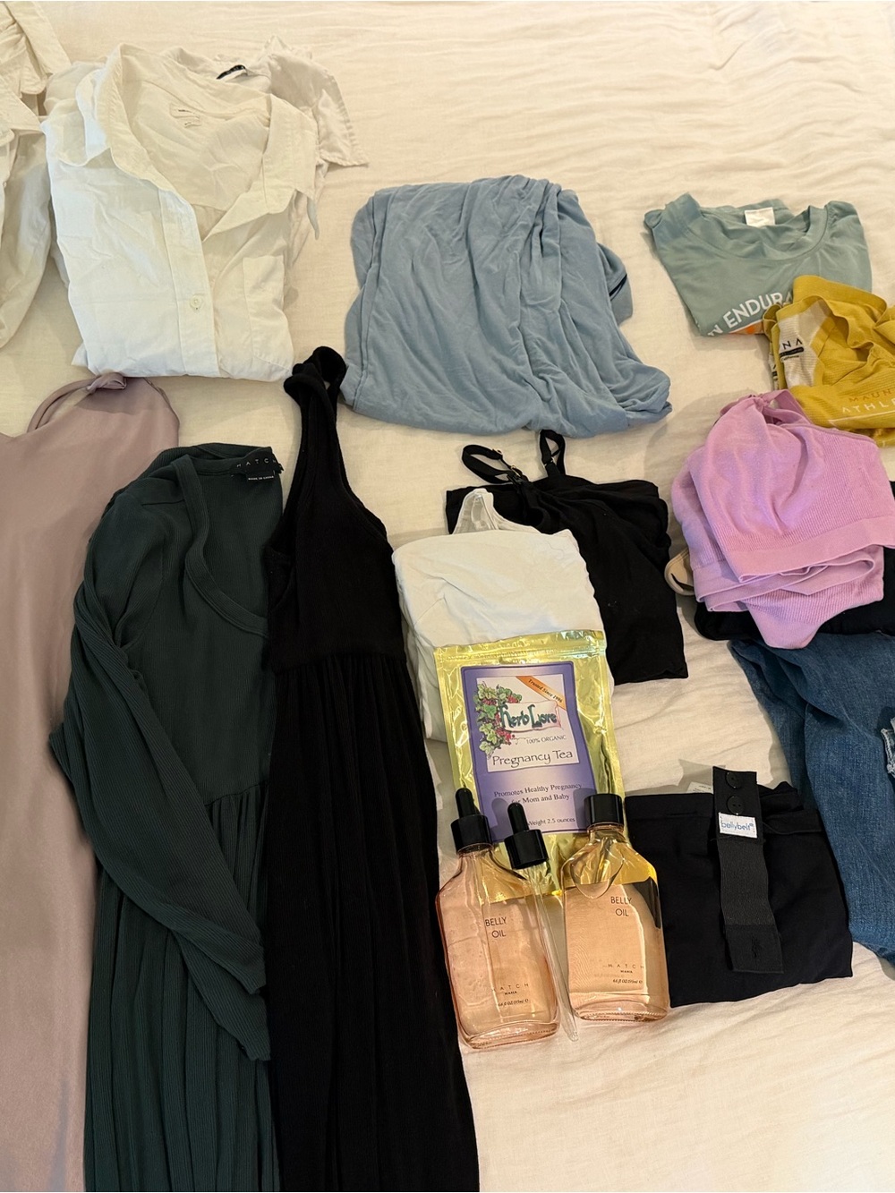 Maxi Dress by Hatch + Oversized Maternity Hatch White Collared Shirts + Others